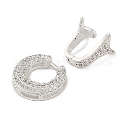 Застежки-«рыбий хвост» из латуни с микропаве из прозрачных кубических цирконий&nbsp;FIND-U017-12P