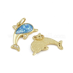 Латунные микропроволочные кубические циркониевые подвески из эмали KK-L249-04G-03