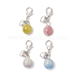 Круглые подвески из искусственной смолы с имитацией кошачьего глаза&nbsp;HJEW-JM03047-01