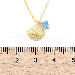 Ожерелья с подвеской из серебра 925 пробы с микропаве и кубическим цирконием для женщин&nbsp;NJEW-V007-01G