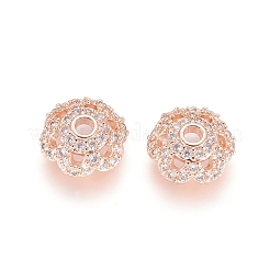 Латунь микро проложить кубический цирконий шарик&nbsp;ZIRC-E163-25A-RG