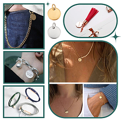 60 шт. 2-х цветные подвески из нержавеющей стали 304&nbsp;STAS-PH0005-88