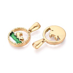 Подвески из нержавеющей стали 304 и эмали&nbsp;STAS-T072-75B-G