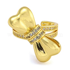 Кольца-манжеты из латуни с микропаве из кубического циркония для женщин&nbsp;RJEW-I107-13G-02