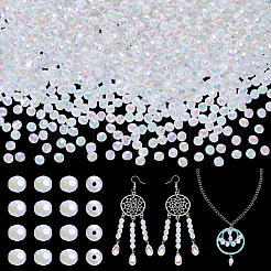 1500 шт. AB цветные экологически чистые круглые бусины из полистирола и акрила&nbsp;TACR-GA0001-17