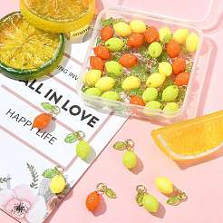 36 шт. 3-х цветные лимонные акриловые подвески&nbsp;PALLOY-FS00059-01