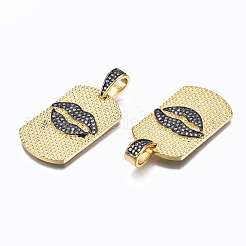 Латунные микропаве прозрачные подвески с фианитом&nbsp;ZIRC-N039-151-NF