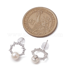 Натуральные жемчужные ушные шпильки EJEW-P286-31P