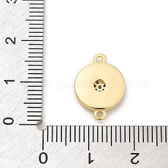 Шармы-соединители из латуни с микропаве из прозрачного кубического циркония&nbsp;KK-M303-04G-06