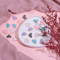 70шт 5 цвета светлые позолоченные подвески из сплава с эмалью&nbsp;ENAM-CJ0001-94