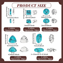 120 шт. 10 стиля окрашенных синтетических бирюзовых кабошонов&nbsp;TURQ-PH0001-18
