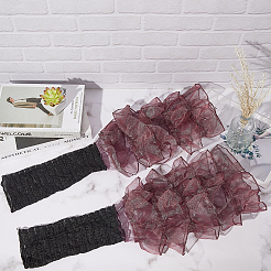 Рукава из полиэстера с оборками и многослойной пэчворк-стеганой отделкой&nbsp;AJEW-WH20042-75C