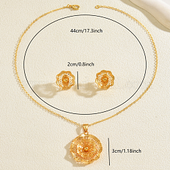 Комплекты из полых винтажных латунных серег-гвоздиков и ожерелий с подвесками для женщин&nbsp;SA8016