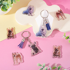 8шт 4 стиля акриловые подвески с принтом&nbsp;OACR-TA0004-14B