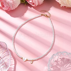 Ожерелья с подвесками из латуни микро-паве класса AAA с кубическим цирконием и буквами&nbsp;NJEW-JN04771-10