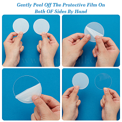 Плоские круглые акриловые подставки для дисплеев&nbsp;DIY-FG0005-55A