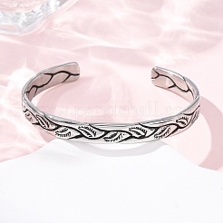 Ретро-браслеты-манжеты из хирургической нержавеющей стали 316&nbsp;BJEW-C142-11A-AS