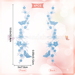 4 шт. полиэстеровая вышитая пришивная/приклеиваемая отделка для воротника&nbsp;DIY-GF0006-08A