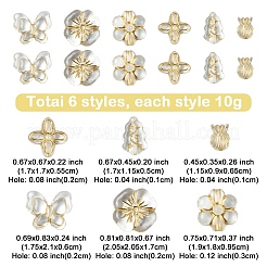 60 г 6 стиля прозрачные акриловые бусины с металлическим плетением&nbsp;MACR-YW0003-43