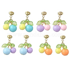 Серьги-гвоздики с подвесками из акрила вишневого цвета&nbsp;EJEW-JE06821