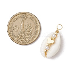 Подвески из натуральной медной проволоки из ракушек каури&nbsp;PALLOY-JF02936-03