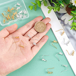 32 шт. 2-х цветные латунные крючки для сережек-бабочек&nbsp;KK-PH0005-09