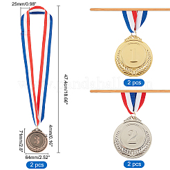 6шт. 3-х цветные медали из цинкового сплава&nbsp;NJEW-GL0001-01