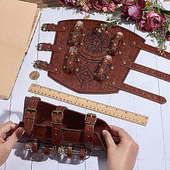 1 пара регулируемых браслетов из искусственной кожи со стеклянными бутылками&nbsp;AJEW-CL0002-53A