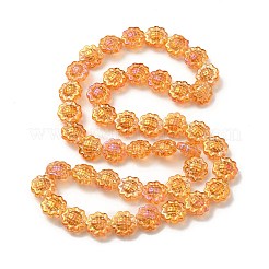 Прозрачные стеклянные бусины гальваническим пряди&nbsp;GLAA-G098-04H