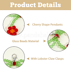 8 шт. 4 стиля подвесных украшений из вишневого стекла&nbsp;HJEW-HS0001-04