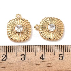 Подвески из латуни с микропаве из кубических цирконий с рифленой отделкой&nbsp;KK-A280-04B-G