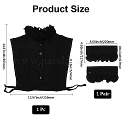 1 шт. съемная шифоновая рубашка женская с накладным воротником&nbsp;AJEW-CY0001-38B