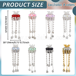 8 шт. 8-х цветные колпачки для ручек со стразами&nbsp;AJEW-PH0061-74