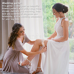 Ahademaker 2 комплект 2 стильных кружевных эластичных и полиэфирных кружевных подвязки для невесты&nbsp;AJEW-GA0004-75