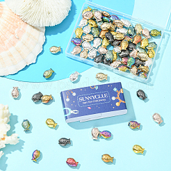 80шт 8 цвета гальванические стеклянные бусины&nbsp;EGLA-SC0001-54B