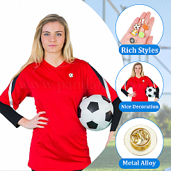 10 шт. 10 стиля эмалевых значков в спортивной тематике&nbsp;JEWB-CP0001-49