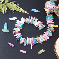 1 нить гальванизированных бусин из натурального кварцевого кристалла&nbsp;G-OC0002-48