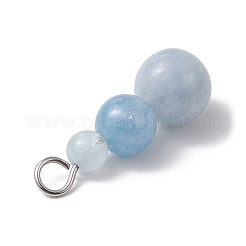 Подвески из натурального аквамарина в форме круглой бусины&nbsp;PALLOY-JF02867-13