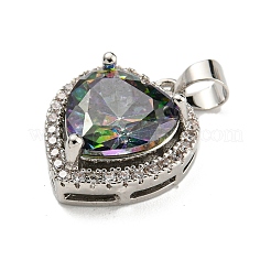 Покрытие стойки латунь микропаве прозрачные подвески из кубического циркония&nbsp;KK-H469-02P-07