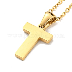 Ионное покрытие (ip) начальная буква 304 нержавеющая сталь кулон ожерелья&nbsp;NJEW-M199-01G-T