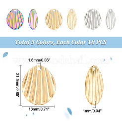 30шт. 3-х цветная подвеска из нержавеющей стали 304&nbsp;STAS-DC0012-43