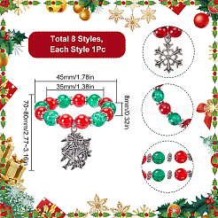 Рождественская тема стеклянные бусины кольца для салфеток&nbsp;AJEW-SC00031