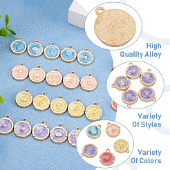 50шт 25 стиля подвески из цинкового сплава с эмалью&nbsp;ENAM-BT0001-18