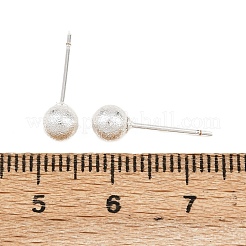 Круглые серьги-гвоздики из латуни&nbsp;EJEW-C171-01C-S