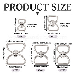 25 шт. 5 стиля поворотных застежек из цинкового сплава&nbsp;FIND-TA0008-31