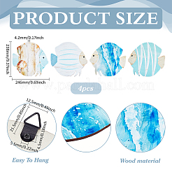 4шт 2 стиля украшения стены из дерева&nbsp;DIY-PH0033-10