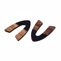 Подвески из непрозрачной смолы и ореха&nbsp;RESI-N025-029-B