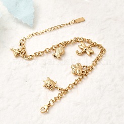 Браслеты с подвесками из нержавеющей стали 304&nbsp;BJEW-P368-07B-G