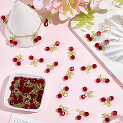 60 шт. подвески из вишневого акрила и стекла&nbsp;PALLOY-WH00017