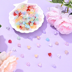 160 шт. 8-цветные 6-лепестковые акриловые колпачки для бусин с имитацией желе&nbsp;JACR-YW0001-02